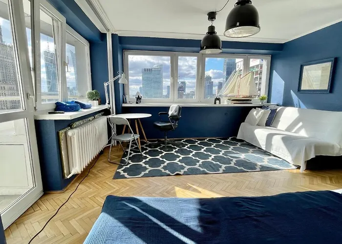 Super Apartament Blue Scisle Centrum Dwie Linie Metra Netflix Wifi 300 Mbs Panorama Miasta