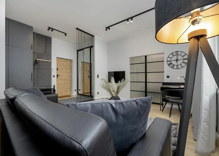 Exclusive Grey And Red Apartment In Warsaw Center By Noclegi Renters