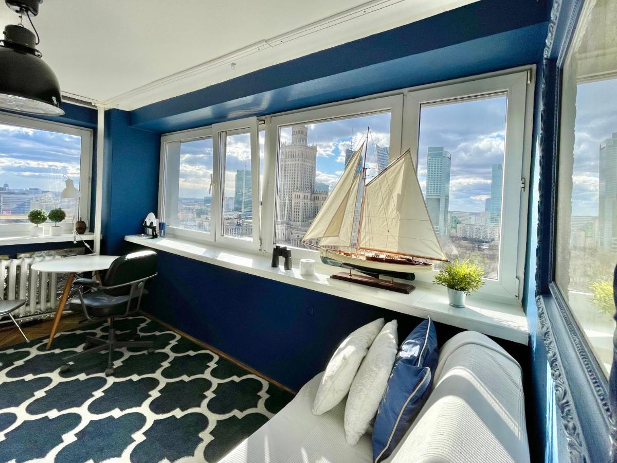 Apartment Super Blue Scisle Centrum Dwie Linie Metra Netflix Wifi 300 Mbs Panorama Miasta Warsaw