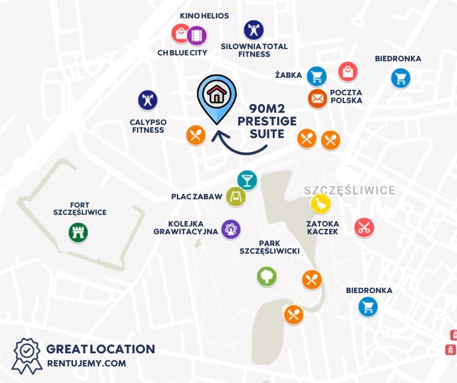 90m2 Prestige - Parking & Jacuzzi & Aircon By Rentujemy Apartament *