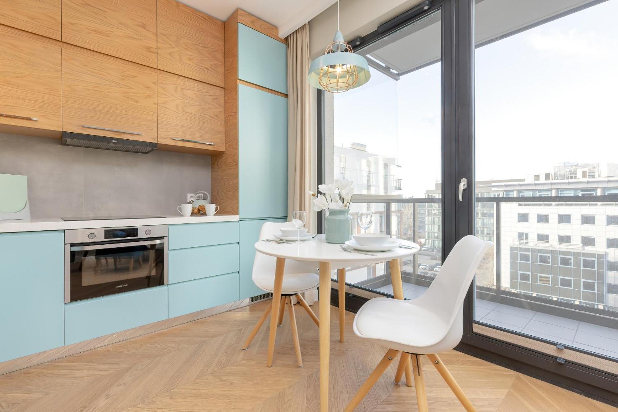 Bright Blue With Balcony, Parking And Air Conditioning In By Renters * Warsaw
