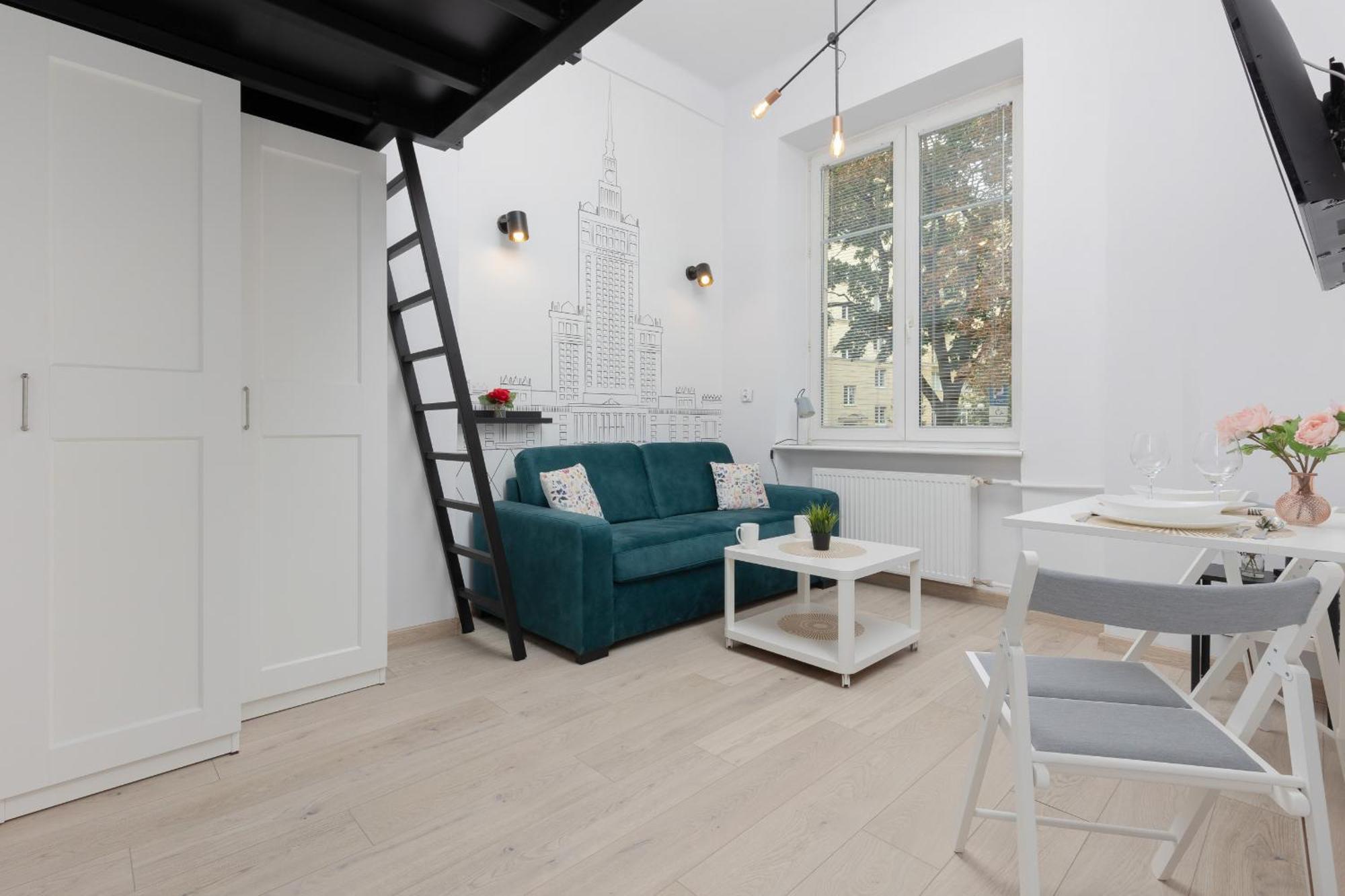 Aleja Wyzwolenia Studio With Mezzanine Downtown By Renters Warszawa