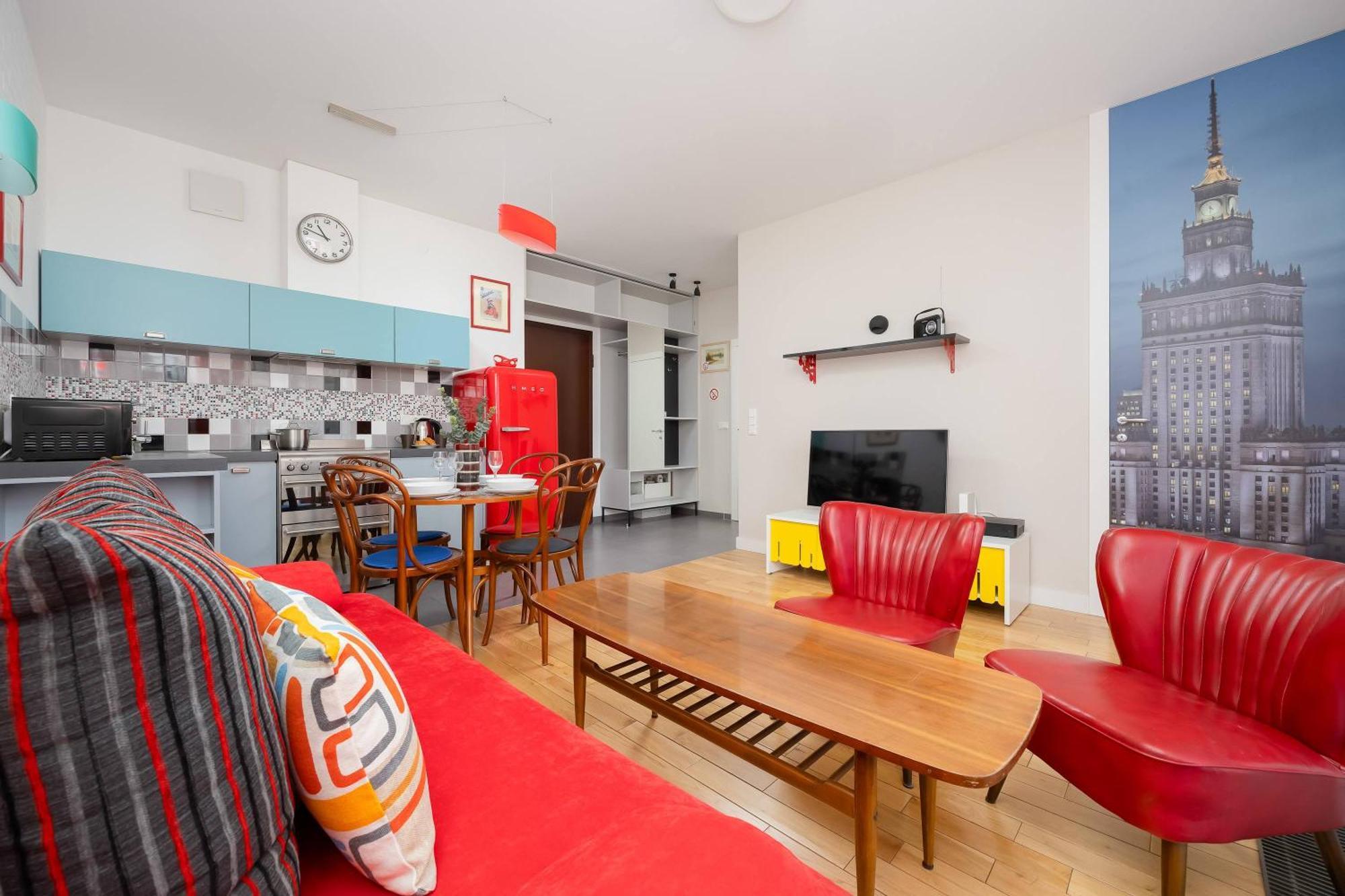 Leszczynska American Retro With Balcony Warsaw's Powisle By Renters * Warsaw